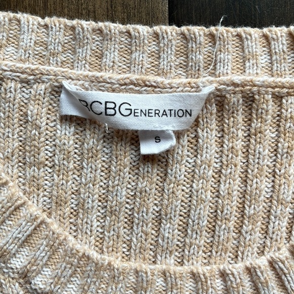 BCBGeneration Sweater Womens Small S Tunic tan and white - Picture 2 of 6